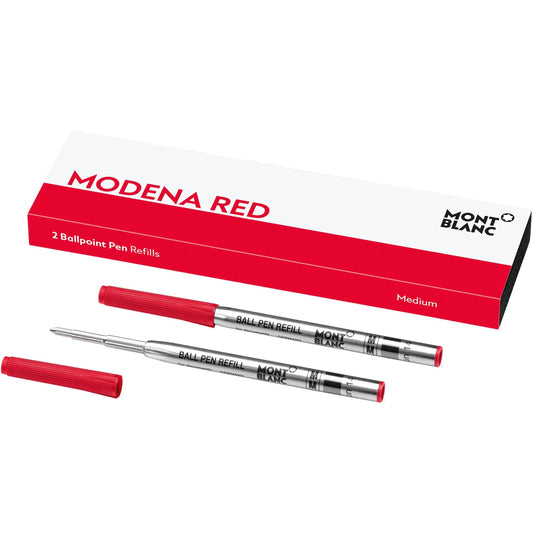Montblanc 2 ballpoint pen refills M tip red Modena 128216