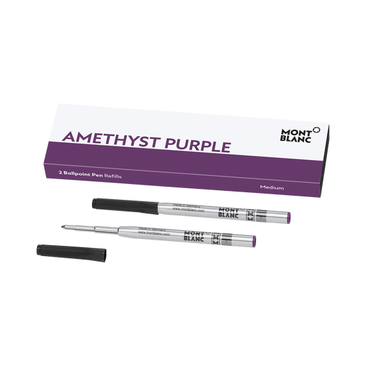 Montblanc 2 Ballpoint Pen Refills Medium Point Amethyst Purple 128218
