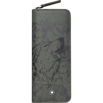 Montblanc Wolf Pencil Case for 1 Writing Instrument Meisterstück Selection Writers Edition Rudyard Kipling Green 124474