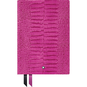 Montblanc 146 lined notebook with crocodile print, Fuchsia, luxury stationery 118028
