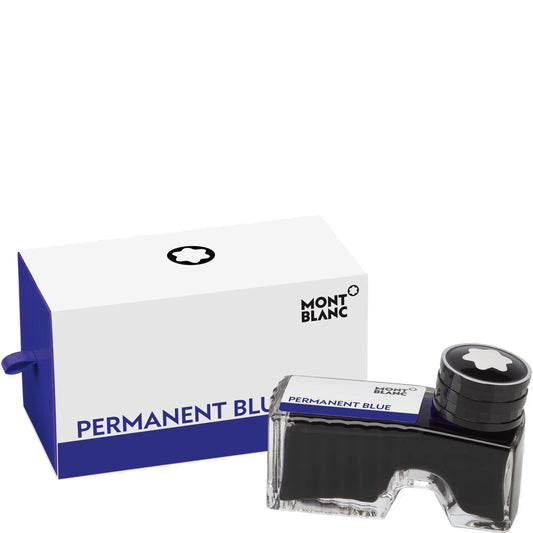 Montblanc boccetta d’inchiostro 60ml Permanent Blue DIN ISO 14145-2 blu indelebile 128195