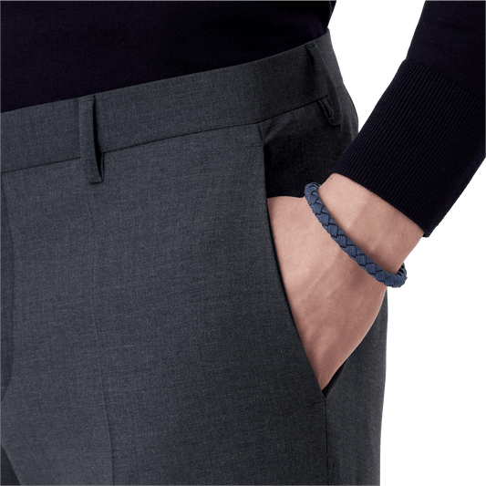 Montblanc bracciale Meisterstück Glacier nylon acciaio PVD blu misura M 12951463