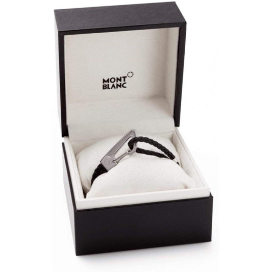 Montblanc bracciale uomo pelle intrecciata nera chiusura acciaio misura M 11499063