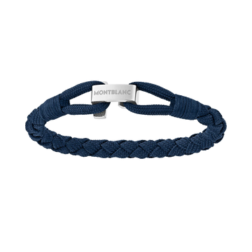 Montblanc bracciale Wrap Me blu in nylon e acciaio misura S 12838360