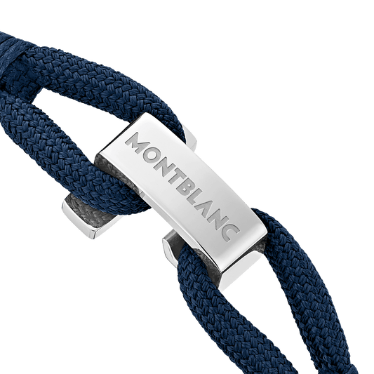 Montblanc bracciale Wrap Me blu in nylon e acciaio misura S 12838360