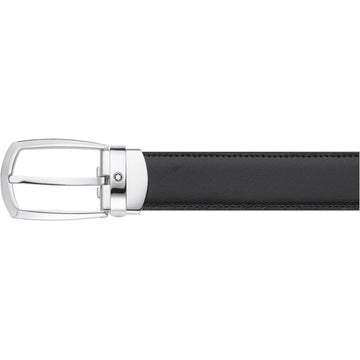 Montblanc cintura 30mm fibbia ferro di cavallo misura regolabile reversibile Meisterstück nero/marrone 112960