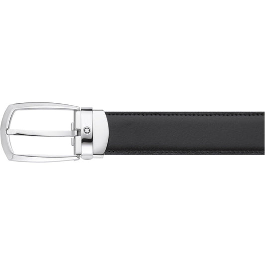 Montblanc cintura 30mm fibbia ferro di cavallo misura regolabile reversibile Meisterstück nero/marrone 112960