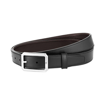 Montblanc belt 30mm octagonal buckle reversible leather black/brown 128761