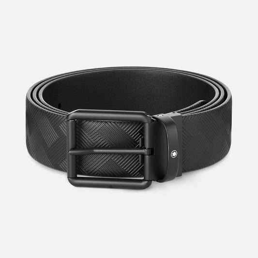 Montblanc belt 35mm black PVD buckle reversible leather black extreme 3.0/black smooth 131183
