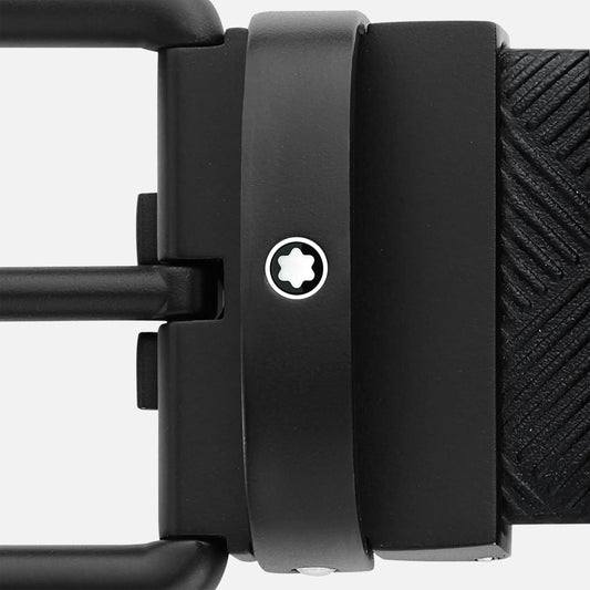 Montblanc belt 35mm black PVD buckle reversible leather black extreme 3.0/black smooth 131183