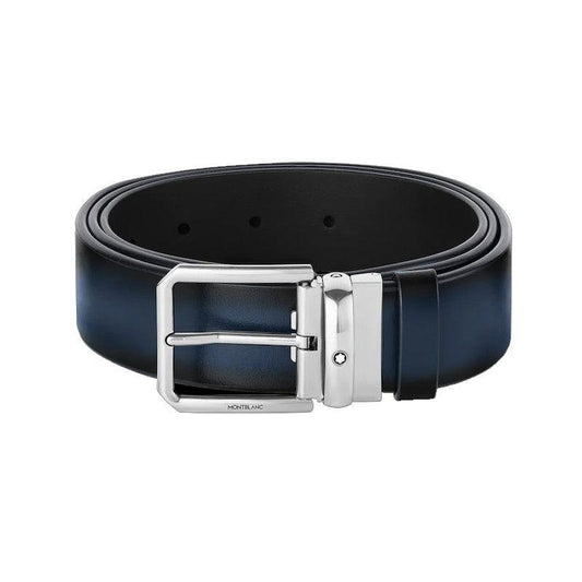 Montblanc belt 35mm rectangular buckle blue gradient leather 131184