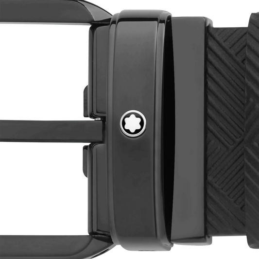 Montblanc cintura 35mm fibbia rettangolare PVD nero reversibile in pelle Extreme 3.0 nero 130587