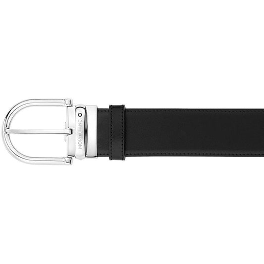 Montblanc Belt 40mm Horseshoe Buckle Reversible Leather Black/Brown 124614