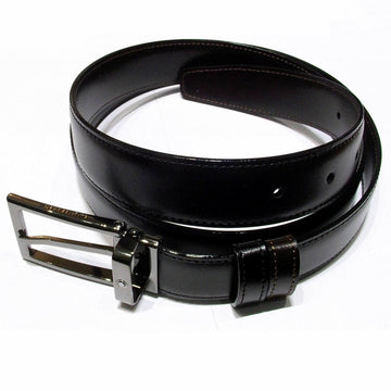 Montblanc Contemporary Line Adjustable Belt 30mm Rectangular Buckle Shiny Ruthenium Reversible Black Brown 118433