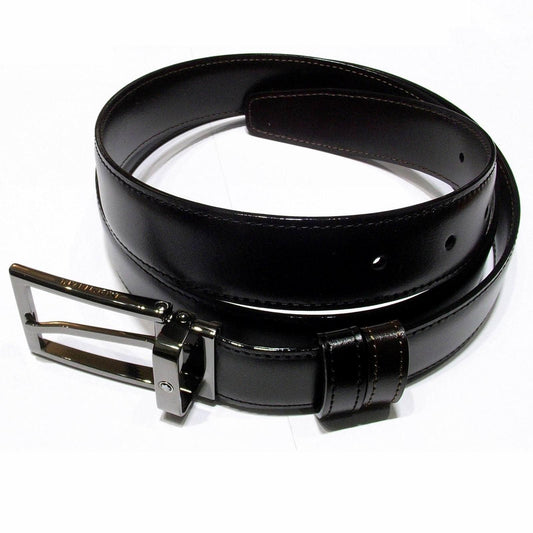 Montblanc Contemporary Line Adjustable Belt 30mm Rectangular Buckle Shiny Ruthenium Reversible Black Brown 118433