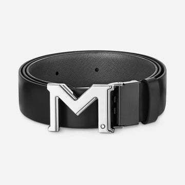 Montblanc Reversible Belt Black/Grey 35mm Buckle M 131178
