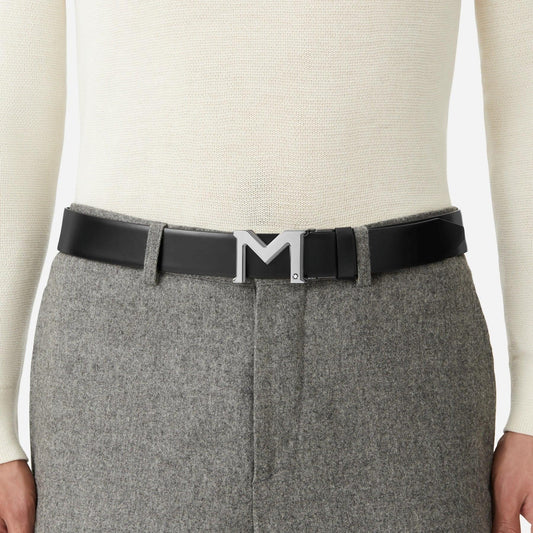 Montblanc Reversible Belt Black/Grey 35mm Buckle M 131178