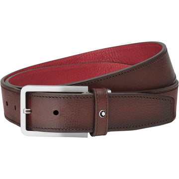 Montblanc men's belt rectangular side strap in matte stainless steel sheet and gold PVD finish 126036