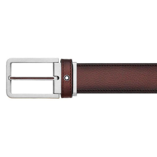 Montblanc men's belt rectangular side strap in matte stainless steel sheet and gold PVD finish 126036