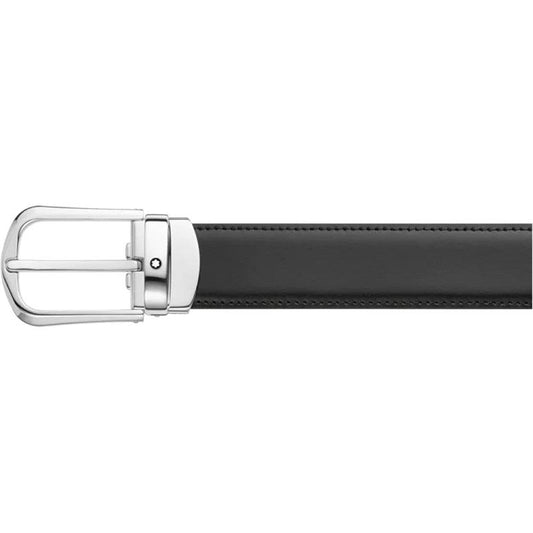 Montblanc cintura uomo elegante nera/marrone 30mm reversibile regolabile 114412