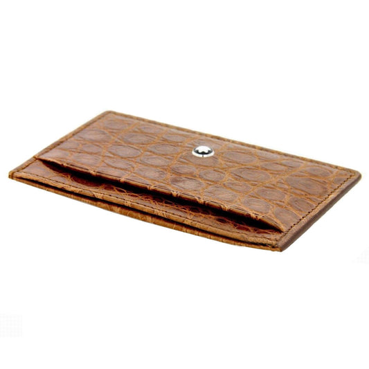 Montblanc custodia 3 scomparti Meisterstück Atelier alligatore marrone 113723