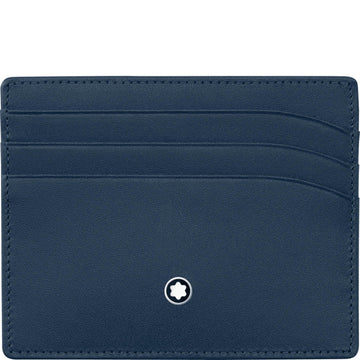 Montblanc custodia porta carte di credito a 6 scomparti Meisterstück blu navy 114557