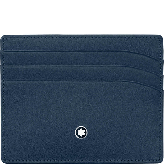 Montblanc custodia porta carte di credito a 6 scomparti Meisterstück blu navy 114557