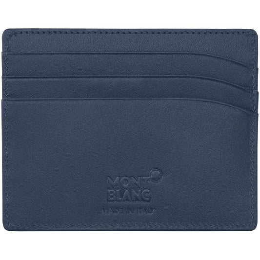 Montblanc custodia porta carte di credito a 6 scomparti Meisterstück blu navy 114557
