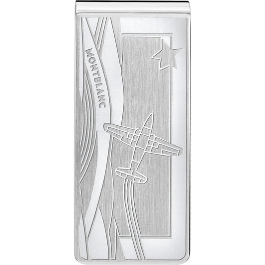 Montblanc Fermasoldi in acciaio pregiato con aeroplano inciso Le Petit Prince Special Edition 123796