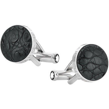 Montblanc gemelli Essential Sartorial acciaio coccodrillo 116645