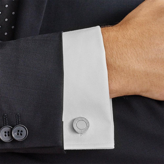 Montblanc Meisterstück steel cufflinks with 113727 engraving