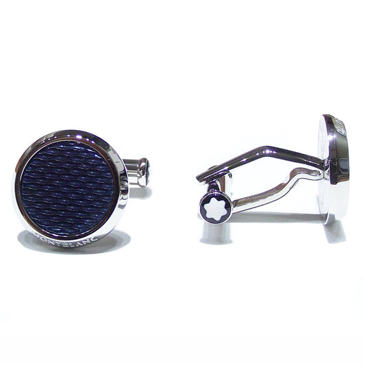 Montblanc gemelli in acciaio Meisterstück Glacier blu 129492