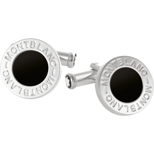 Montblanc Meisterstück cufflinks steel with onyx inlay 107463 
