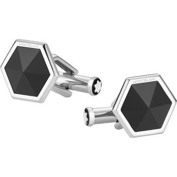 Montblanc Sartorial Onyx Steel Cufflinks 118599