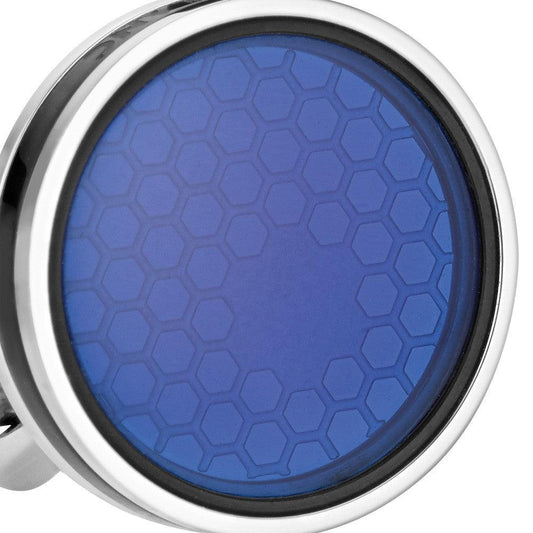 Montblanc Star cufflinks steel sapphire crystal blue 118602