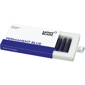 Montblanc Permanent Blue Ink Cartridges 8 Pieces 128208