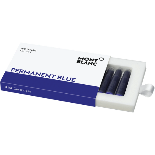 Montblanc Permanent Blue Ink Cartridges 8 Pieces 128208