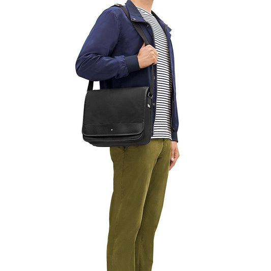 Montblanc large messenger bag with flap Montblanc Sartorial Jet black 116794 