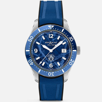Montblanc orologio 1858 Ice Sea Automatic Date 41mm blu automatico acciaio 129370