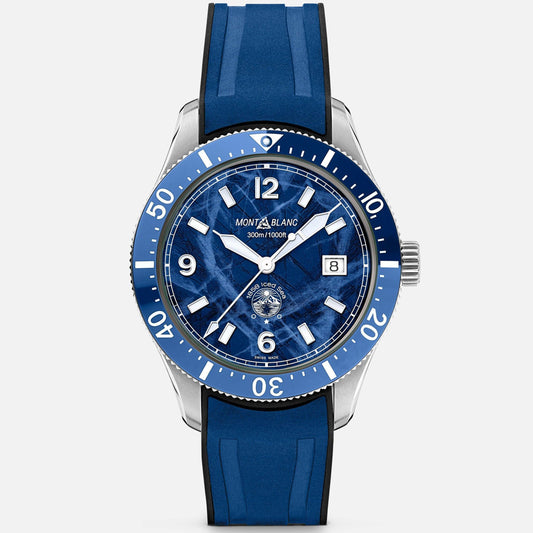 Montblanc orologio 1858 Ice Sea Automatic Date 41mm blu automatico acciaio 129370