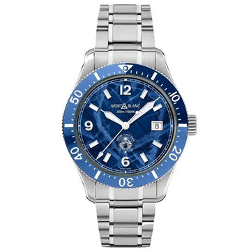 Montblanc 1858 Iced Sea Date 41mm Blue Automatic Steel Watch 129369