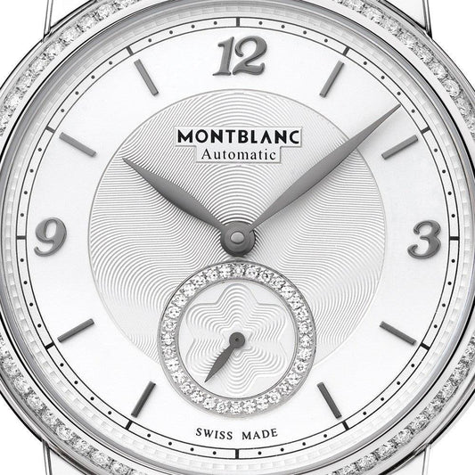 Montblanc Star Legacy Small Second 36mm Silver Diamond Automatic Steel Watch 118507