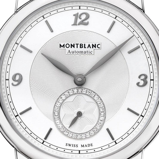 Montblanc Star Legacy Small Second 36mm Silver Diamond Automatic Steel Watch 118511