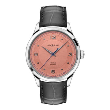 Montblanc orologio uomo Heritage Automatic 40mm acciaio salmone alligatore grigio 119944