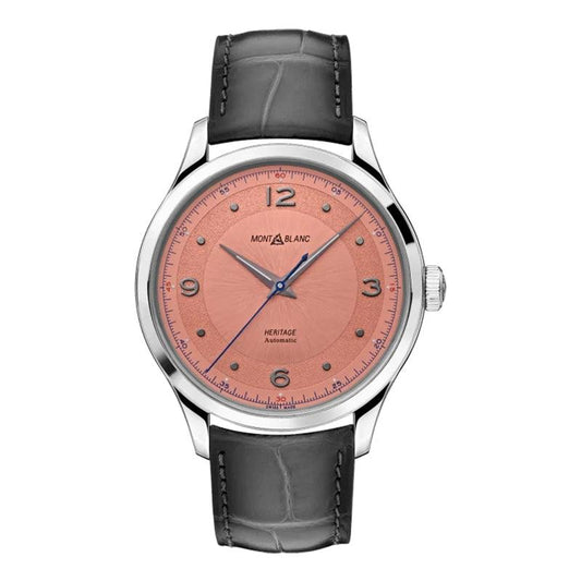 Montblanc orologio uomo Heritage Automatic 40mm acciaio salmone alligatore grigio 119944