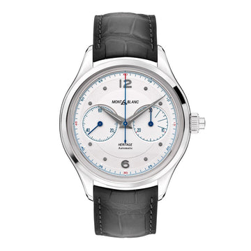 Montblanc orologio uomo Heritage Monopusher Chronograph 42mm automatico alligatore grigio 119951