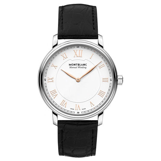 Montblanc Men's Watch Tradition Manual Winding 40mm Black Leather Strap 119962