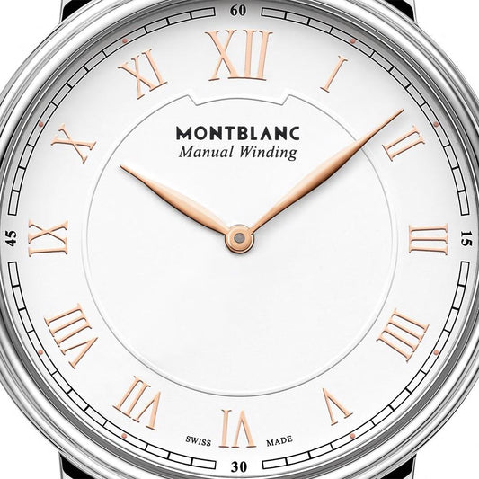 Montblanc Men's Watch Tradition Manual Winding 40mm Black Leather Strap 119962