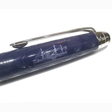 Montblanc penna a sfera Meisterstück Midsize Around the world in 80 days blu 126342