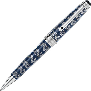Montblanc penna a sfera Solitaire media Meisterstück Around the World in 80 Days blu 126355